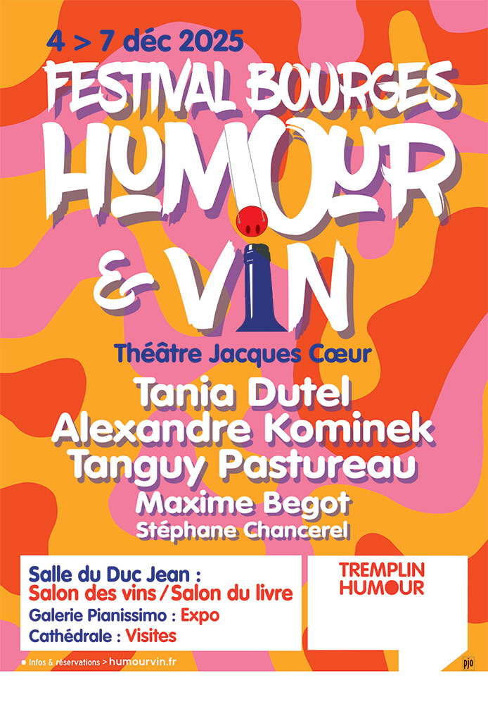 Affiche Bourges Humour et Vin 2025